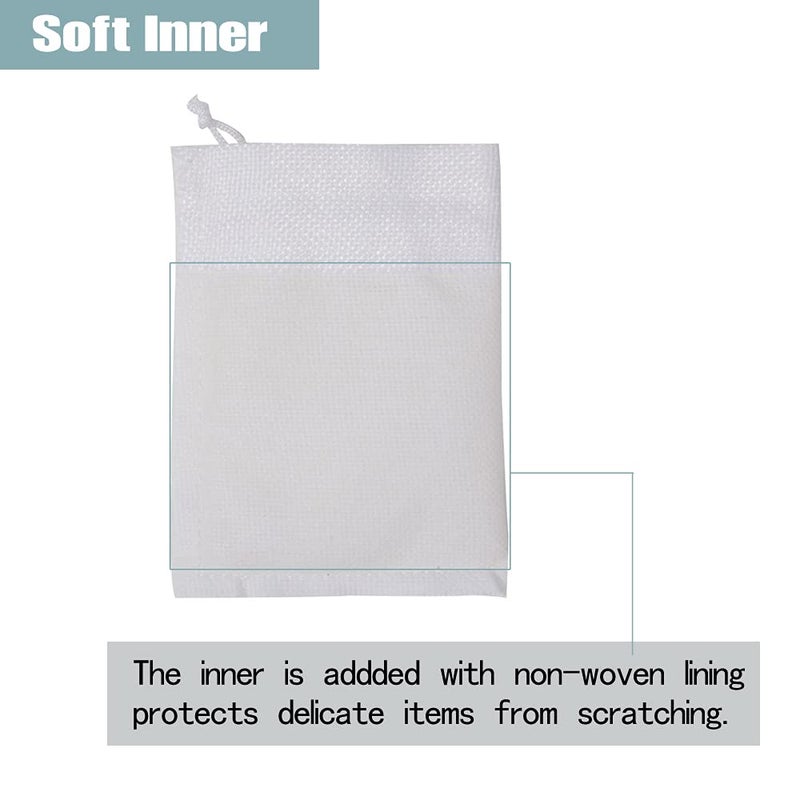 Bezall 50Pcs Burlap Bags with Drawstring, 3.9 x 5.5 inch White Linen Gift Bags Jewelry Pouches Sacks for Christmas, Wedding Favors, Party, DIY Craft - Image 5